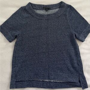 Banana Republic Heathered Navy Short Sleeve Top